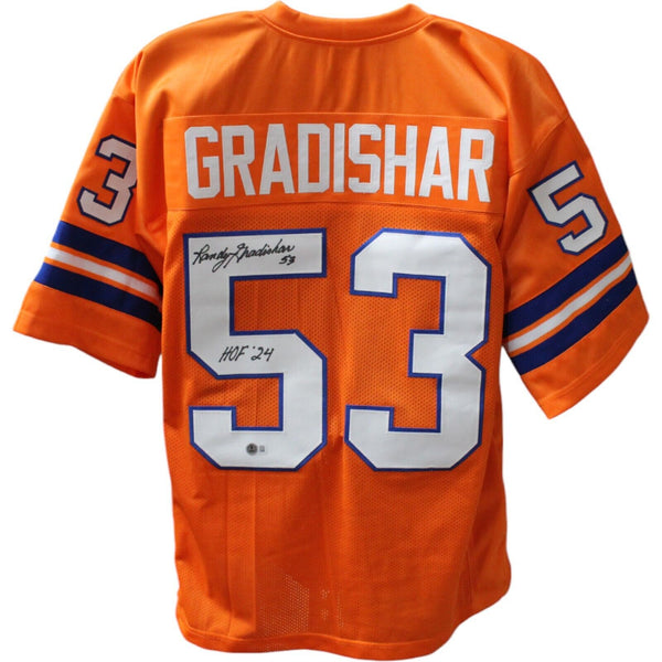 Randy Gradishar Autographed/Signed Pro Style Orange Jersey HOF Beckett 44574