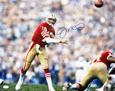 JOE MONTANA AUTOGRAPHED SIGNED 16X20 PHOTO SAN FRANCISCO 49ERS JSA STOCK #216963