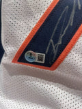 Derek Wolfe Autographed White Broncos Jersey Inscribed "SB 50 Champs" BAS COA