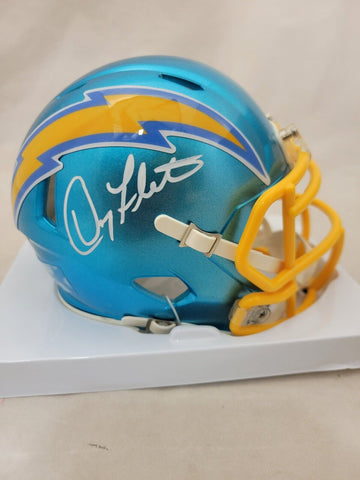 DOUG FLUTIE SIGNED CHARGERS FLASH SPEED MINI HELMET BECKETT QR