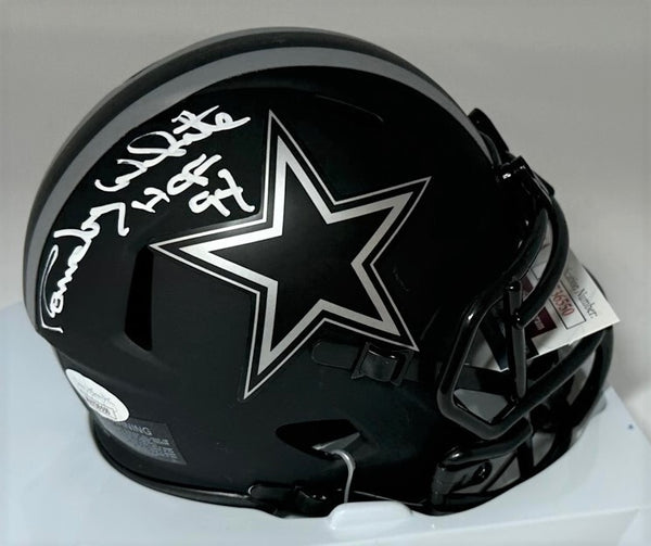 Cowboys RANDY WHITE Signed Riddell ECLIPSE Speed Mini Helmet AUTO w/ HOF - JSA