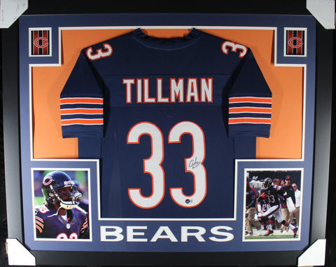 CHARLES TILLMAN (Bears navy SKYLINE) Signed Autographed Framed Jersey Beckett