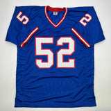 Autographed/Signed Pepper Johnson 2x Champ New York Blue Jersey Beckett COA