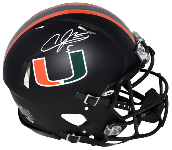 ANDRE JOHNSON AUTOGRAPHED MIAMI HURRICANES BLACK AUTHENTIC SPEED HELMET JSA