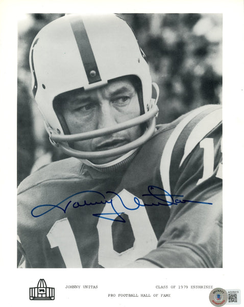 Johnny Unitas Autographed/Signed Baltimore Colts 8x10 Photo Beckett 57609