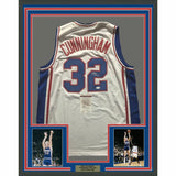 FRAMED Autographed/Signed BILLY CUNNINGHAM 33x42 Philadelphia Jersey JSA COA