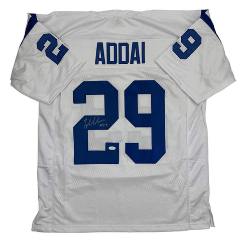 Autographed/Signed Joseph Addai Indianapolis White Football Jersey JSA COA