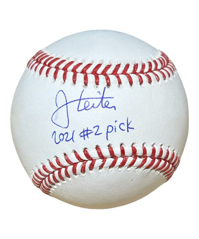 Jack Leiter Autographed ROMLB Baseball Texas Rangers 2021 #2 Pick FAN 41137