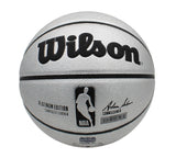 Julius Erving Signed Philadelphia 76ers Wilson Platinum NBA Basketball