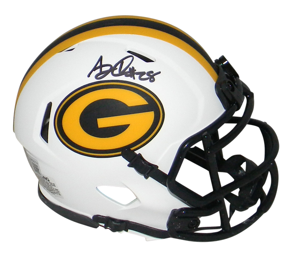 AJ DILLON AUTOGRAPHED SIGNED GREEN BAY PACKERS LUNAR SPEED MINI HELMET BECKETT