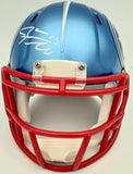 RYAN TANNEHILL AUTOGRAPHED TITANS FLASH BLUE SPEED MINI HELMET BECKETT QR 197225