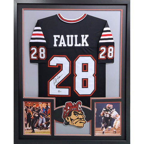 Marshall Faulk Autographed Signed Framed San Diego State Rams Jersey BECKETT