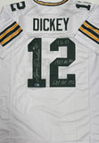 LYNN DICKEY Signed Custom Replica White Jersey AUTO w/ 3 Scripts - BAS