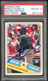 2018 Topps Heritage #NT14 Ronald Acuna Jr. RC On Card PSA/DNA Auto GEM MINT 10
