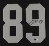 Brock Bowers Signed Las Vegas Raiders 35x43 Framed Jersey (Beckett) Pro Bowl T.E