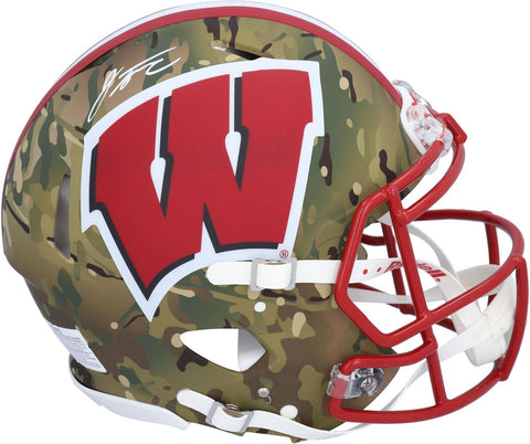 Jonathan Taylor Wisconsin Badgers Signed Riddell Camo Alternate Authentic Helmet