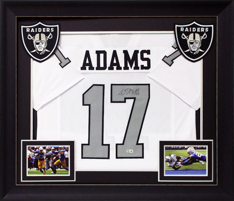 Davante Adams Authentic Signed White Color Rush Pro Style Framed Jersey BAS Wit