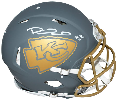 PATRICK MAHOMES SIGNED KANSAS CITY CHIEFS SLATE AUTHENTIC HELMET W/ 3X SB MVP