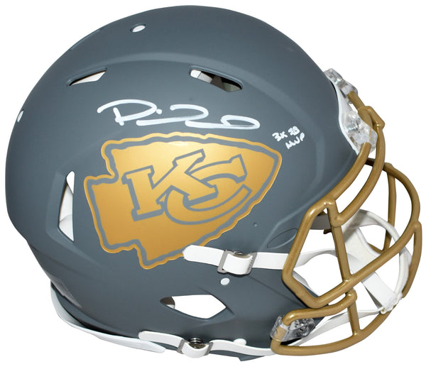 PATRICK MAHOMES SIGNED KANSAS CITY CHIEFS SLATE AUTHENTIC HELMET W/ 3X SB MVP