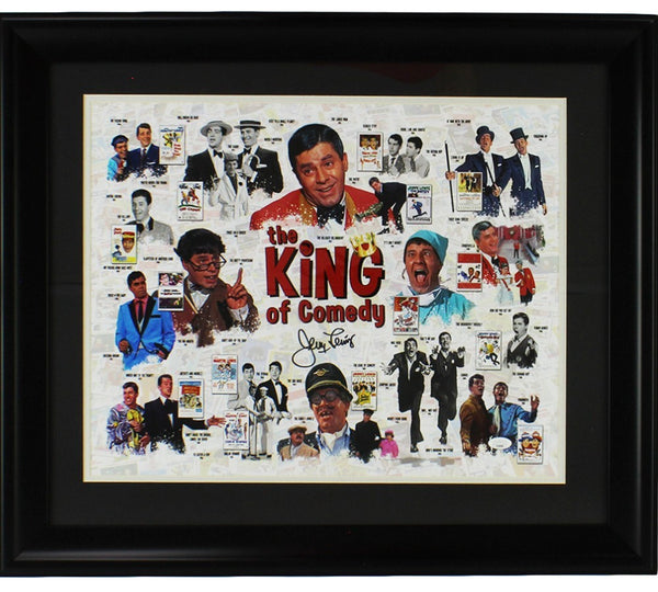 Jerry Lewis Signed Framed 16x20 The King of Comedy Collage Photo