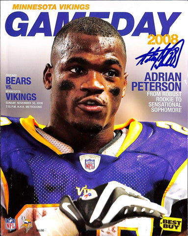Adrian Peterson Signed Minnesota Vikings 11/30/08 Magazine BAS 42549