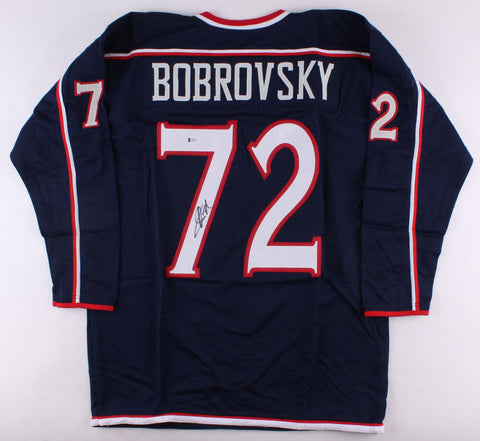 Sergei Bobrovsky Signed Blue Jackets Jersey (Beckett) Columbus All Star Goalie