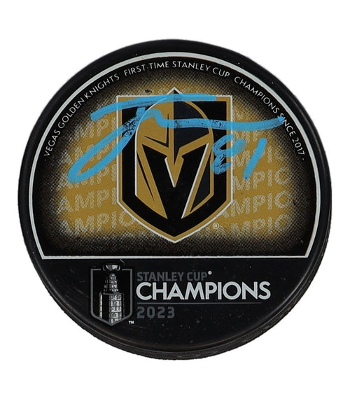 Jonathan Marchessault Signed Golden Knights 2023 Stanley Cup Champions Logo Puck