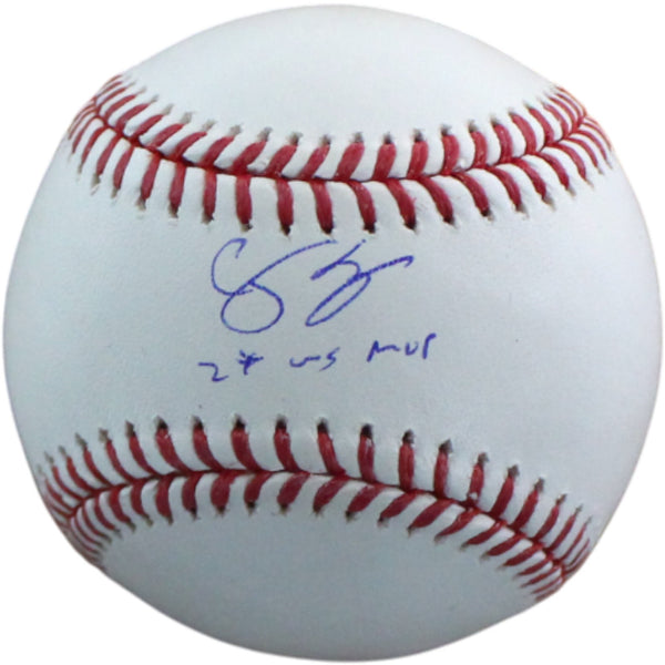 Corey Seager Autographed Texas Rangers OML Baseball 23 WS MVP Fanatics 54481
