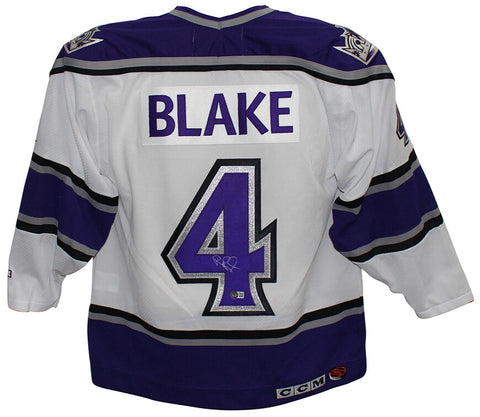 Rob Blake Autographed Los Angeles Kings White Sz. L Replica Jersey Beckett 35806