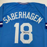 Autographed/Signed Bret Saberhagen Kansas City Light Blue Jersey JSA COA