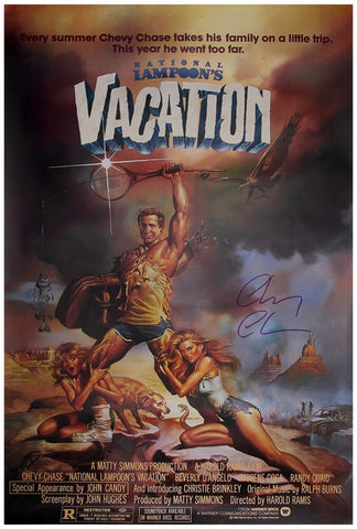 Chevy Chase Signed Caddyshack 27x40 Full Size Movie Poster - (SCHWARTZ COA)