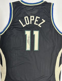 Bucks NBA Champ BROOK LOPEZ Signed Milw Custom Replica Black Jersey AUTO - JSA