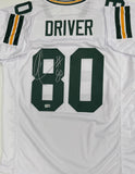DONALD DRIVER - Green Bay Packers Signed Custom Replica White Jersey AUTO - BAS