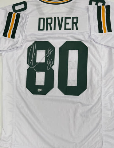 DONALD DRIVER - Green Bay Packers Signed Custom Replica White Jersey AUTO - BAS