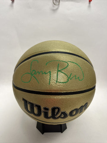 Larry Bird Autographed Hand Signed Gold Wilson Basketball , PSA Authenticaion