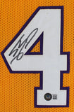 Shaquille O'Neal Authentic Signed Yellow Pro Style Jersey w/ Stats BAS Witnessed