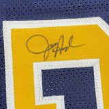 Framed Autographed/Signed Juwan Howard 33x42 Michigan Blue Jersey Beckett COA