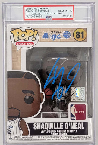 Shaquille O'Neal Signed Magic Encapsulated AUTO Grade GEM MT 10 Funko Pop PSA