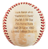 Hank Aaron Braves Signed National League LE 35/44 Baseball PSA/DNA AI91115