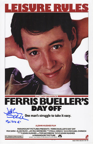 Jonathan Schmock Signed Ferris Bueller's Day Off 11x17 Movie Poster w/INS-SS COA