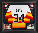 Astros Nolan Ryan "HOF 99" Authentic Signed Rainbow Nike CC Framed Jersey BAS