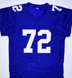 Osi Umenyiora Autographed Blue Pro Style Jersey w/SB Champs -Beckett W Hologram