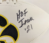 Ed Podolak HOF Iowa 21 Signed Hawkeyes Logo Football (JSA COA) Kansas City Chief