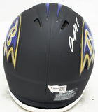 Rashod Bateman Autographed Ravens Matte Black Mini Helmet Fanatics Holo B787493