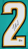 Travis Hunter Authentic Signed Teal Alternate Pro Style Jersey BAS Witnessed