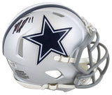 Cowboys Micah Parsons Authentic Signed Silver Speed Mini Helmet W/ Case Fanatics