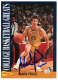 Mark Price Autographed/Signed 1987 Kellogs Trading Card Beckett Witness 59408