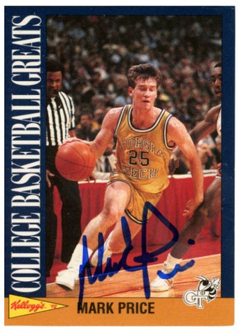 Mark Price Autographed/Signed 1987 Kellogs Trading Card Beckett Witness 59408