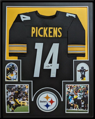 FRAMED PITTSBURGH STEELERS GEORGE PICKENS AUTOGRAPHED SIGNED JERSEY JSA COA