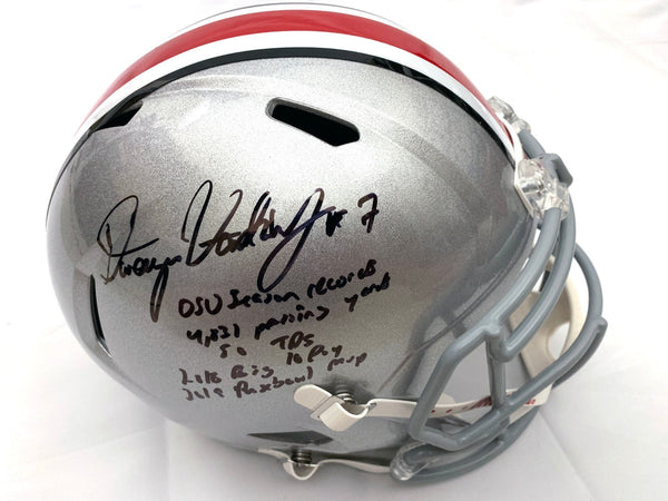 Dwayne Haskins Signed Ohio State Buckeyes Replica Helmet OSU Season Records BAS